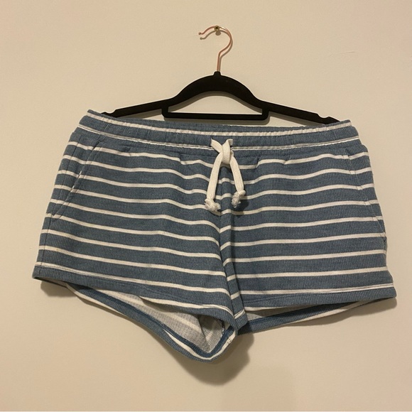 Chaser Medium Blue White Striped Shorts - Picture 1 of 12